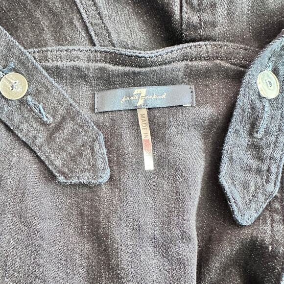 NWT 7 For All Mankind Denim Zip Front Jumpsuit Jean Overalls Dark Blue sz XS - Picture 4 of 16